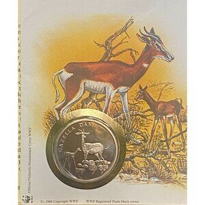 WWF 1986 Dama Gazelle Numismatic Cover With Senegal 15F Stamp & Commemorative Co